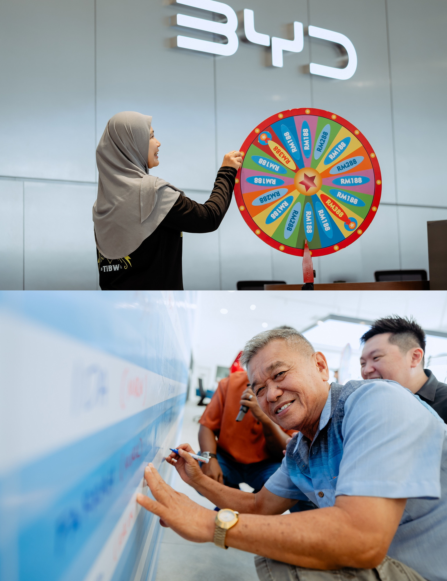 BYD Evolve Day at Macinda EV Kuantan guest interaction with vehicle photo, presentation detail frame 15, by Famous Bridal Kuantan