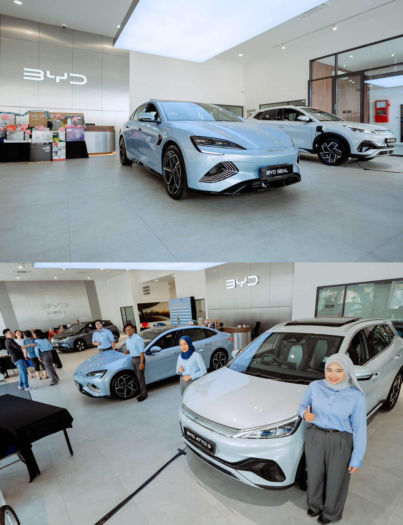 BYD Evolve Day at Macinda EV Kuantan showroom event atmosphere photo, people-focused moment frame 02, by Famous Bridal Kuantan