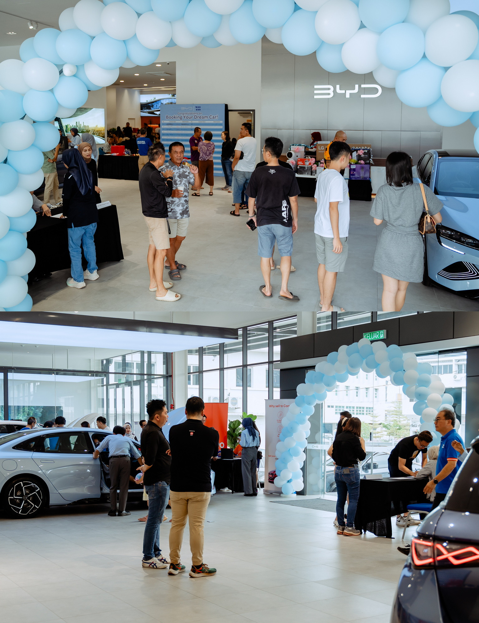 BYD Evolve Day at Macinda EV Kuantan showroom event atmosphere photo, people-focused moment frame 18, by Famous Bridal Kuantan