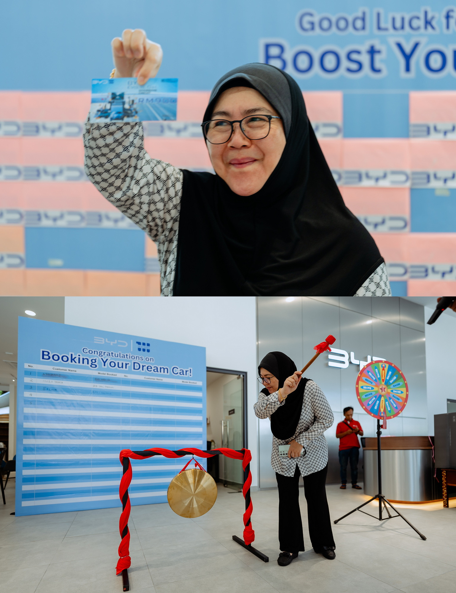 BYD Evolve Day at Macinda EV Kuantan vehicle display event photo, social-media-ready frame frame 05, by Famous Bridal Kuantan