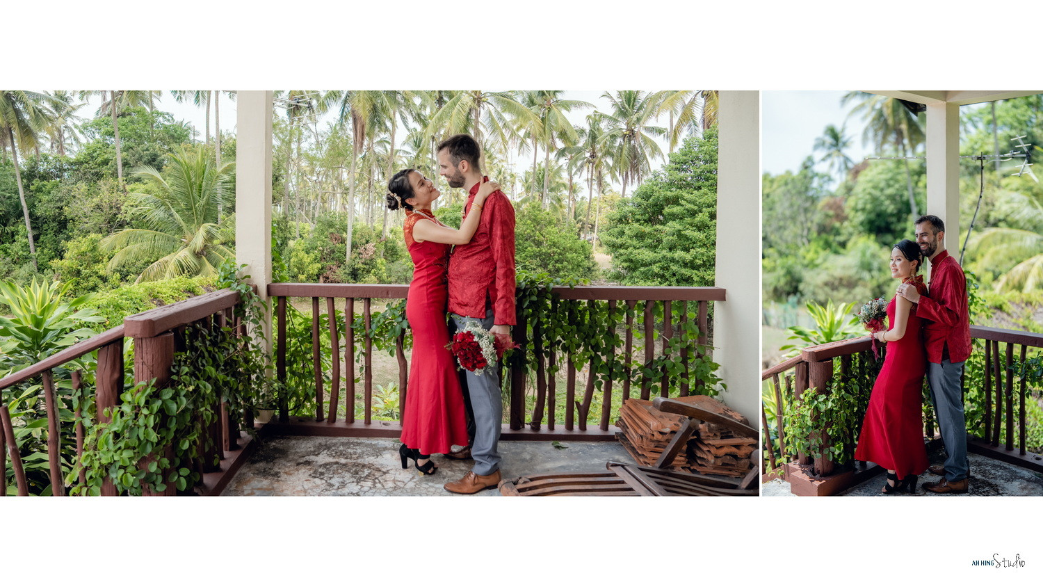 Dario & Adeline romantic wedding couple portrait, album detail frame 100, by Famous Bridal Kuantan
