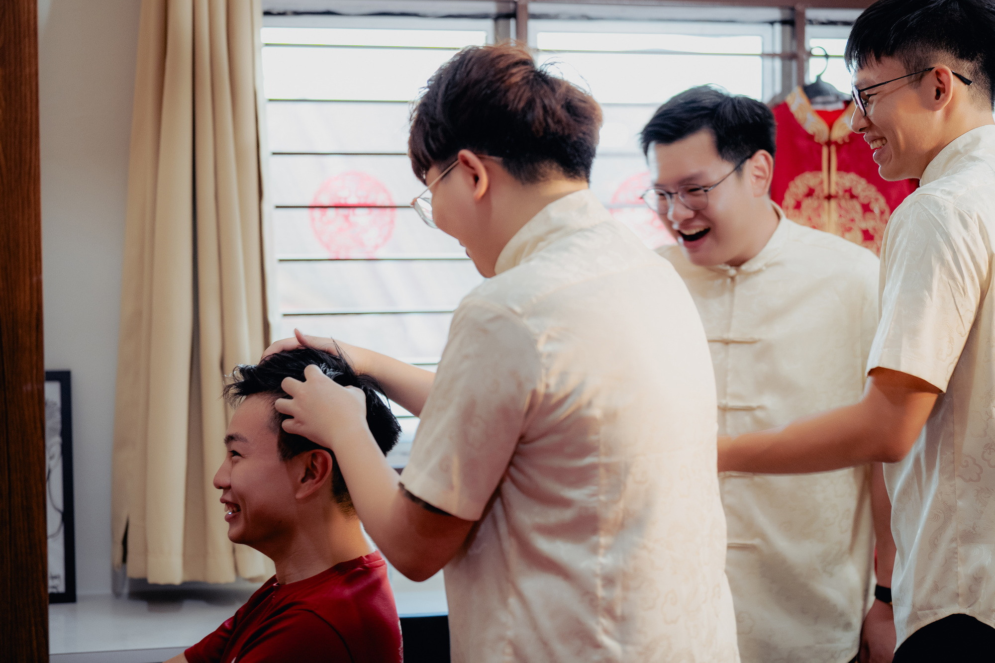Song Run & Sue Xin groom preparation photography, natural movement frame 93, by Famous Bridal Kuantan