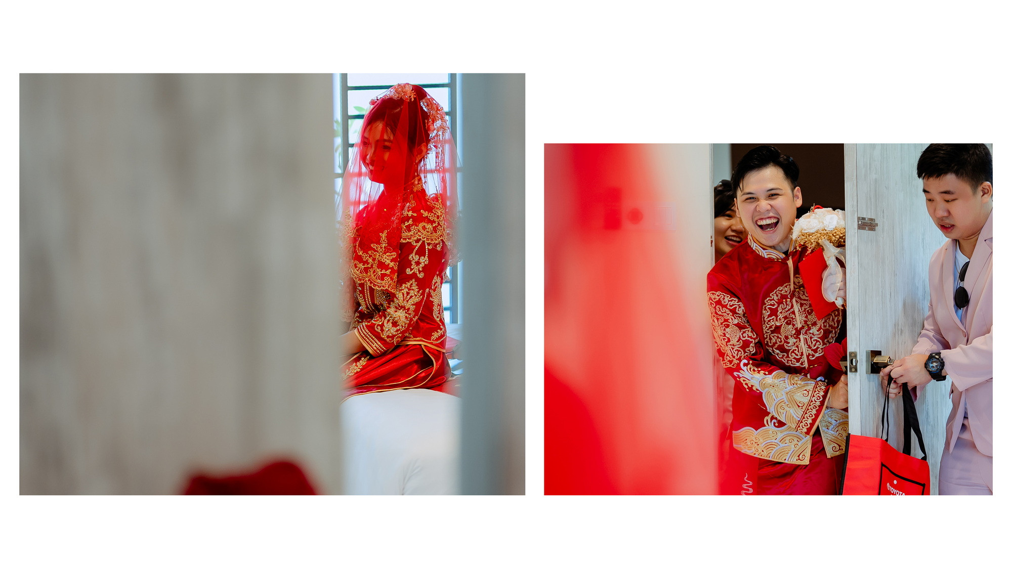Su Leng & Sook Yin bridal bouquet and gown detail, story opener frame 57, by Famous Bridal Kuantan