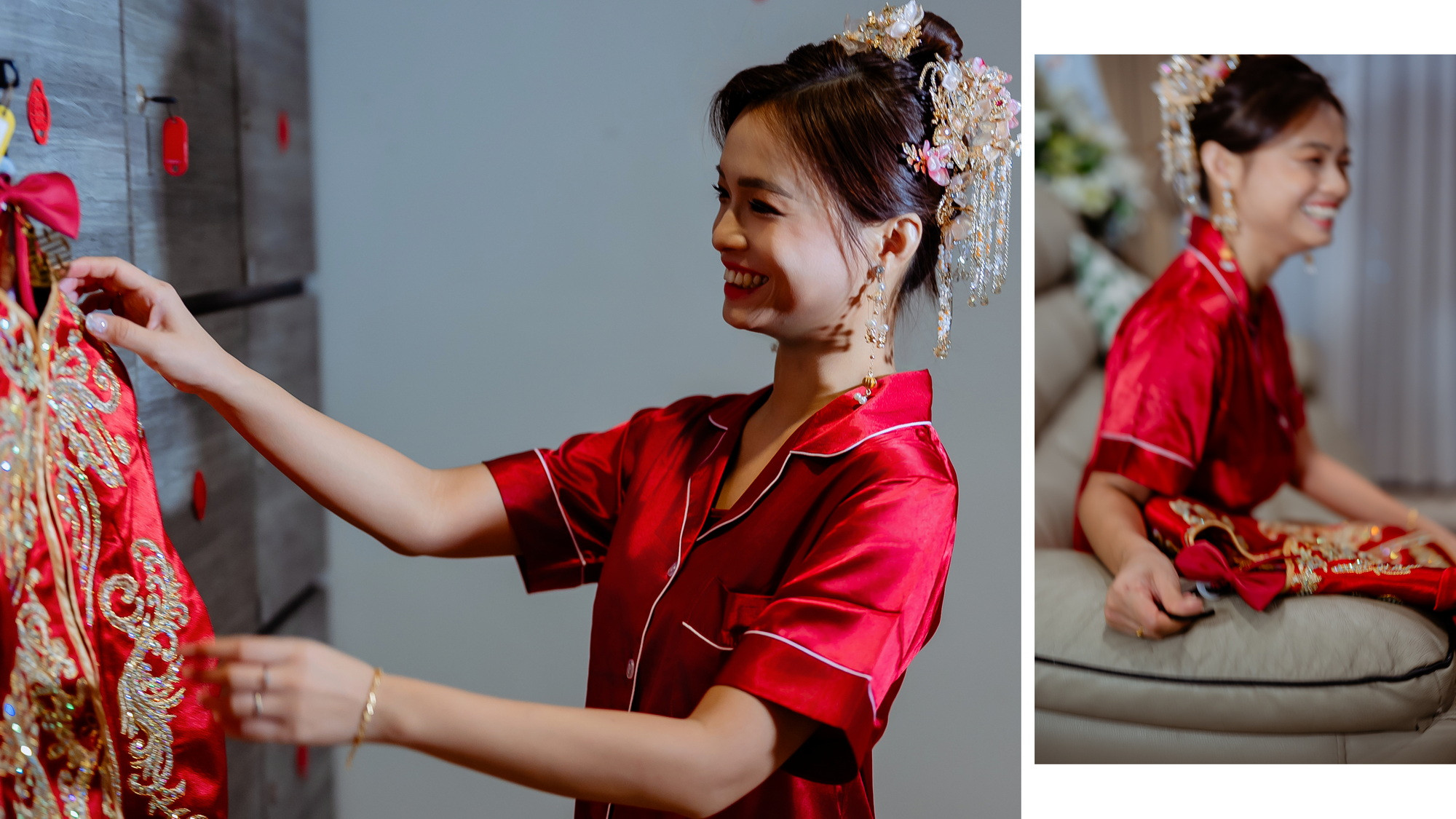 Su Leng & Sook Yin opening wedding-day documentary moment, story opener frame 01, by Famous Bridal Kuantan