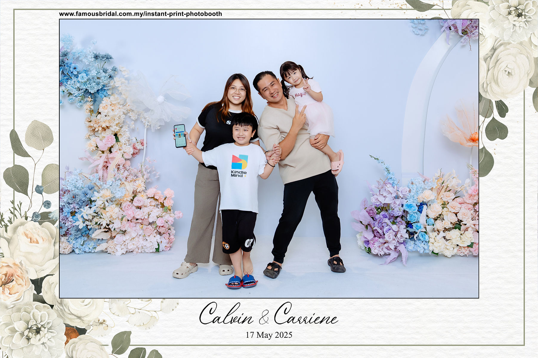 Instant print photobooth printed keepsake with props at event