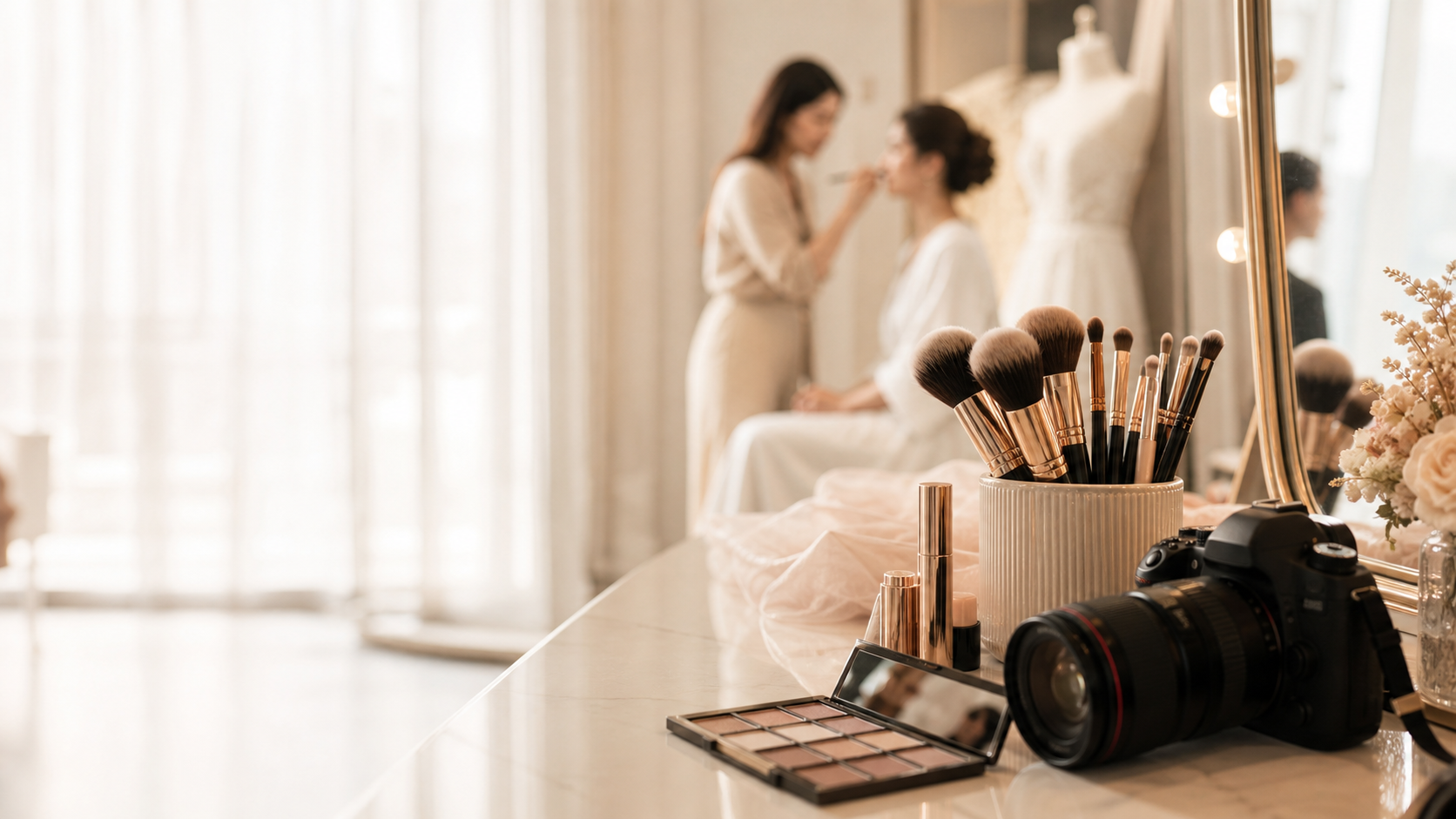Famous Bridal collaboration page with makeup artist and photographer tools