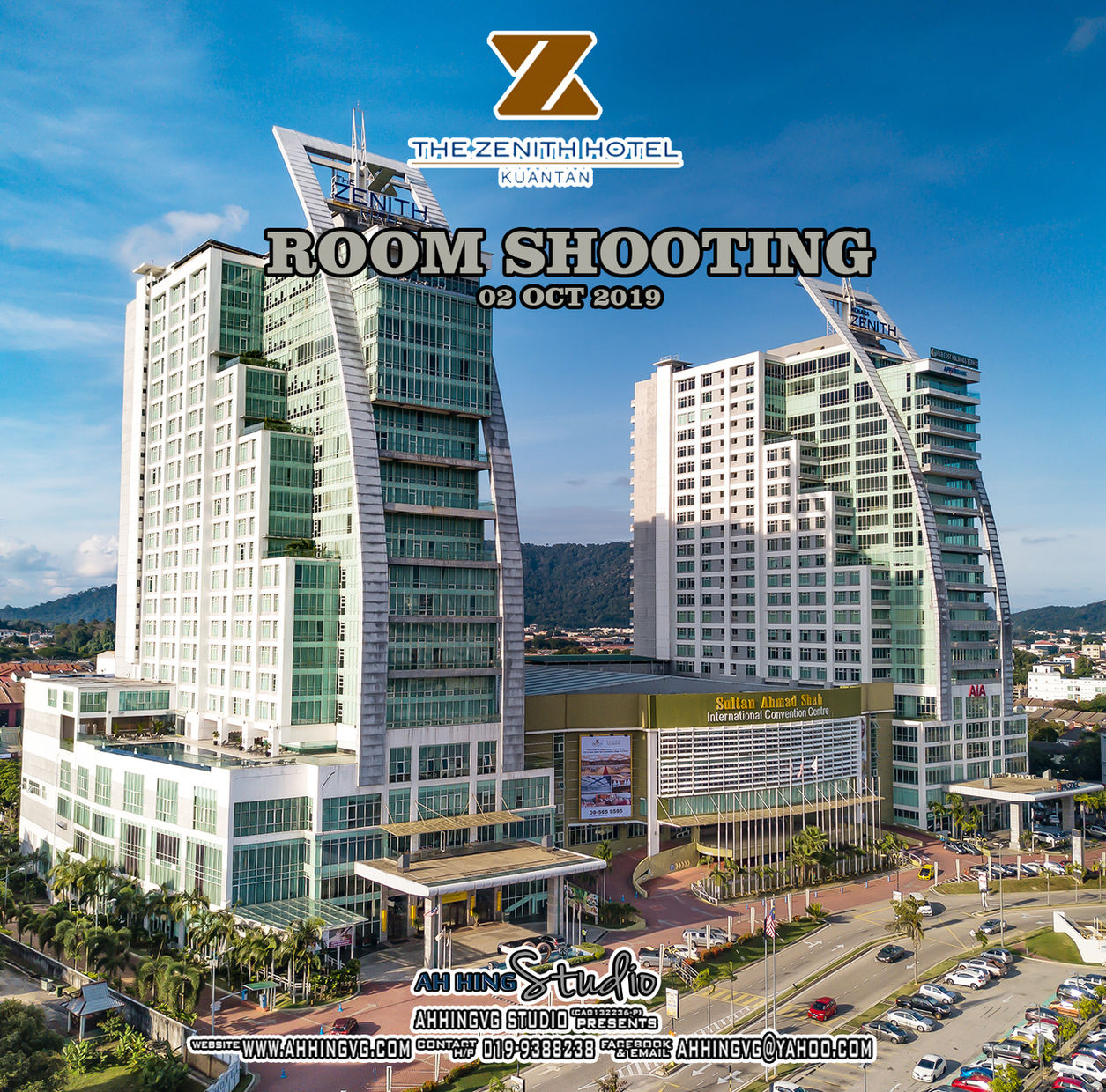 Hotel exterior photography for Zenith Kuantan room shooting with high-rise building and city view