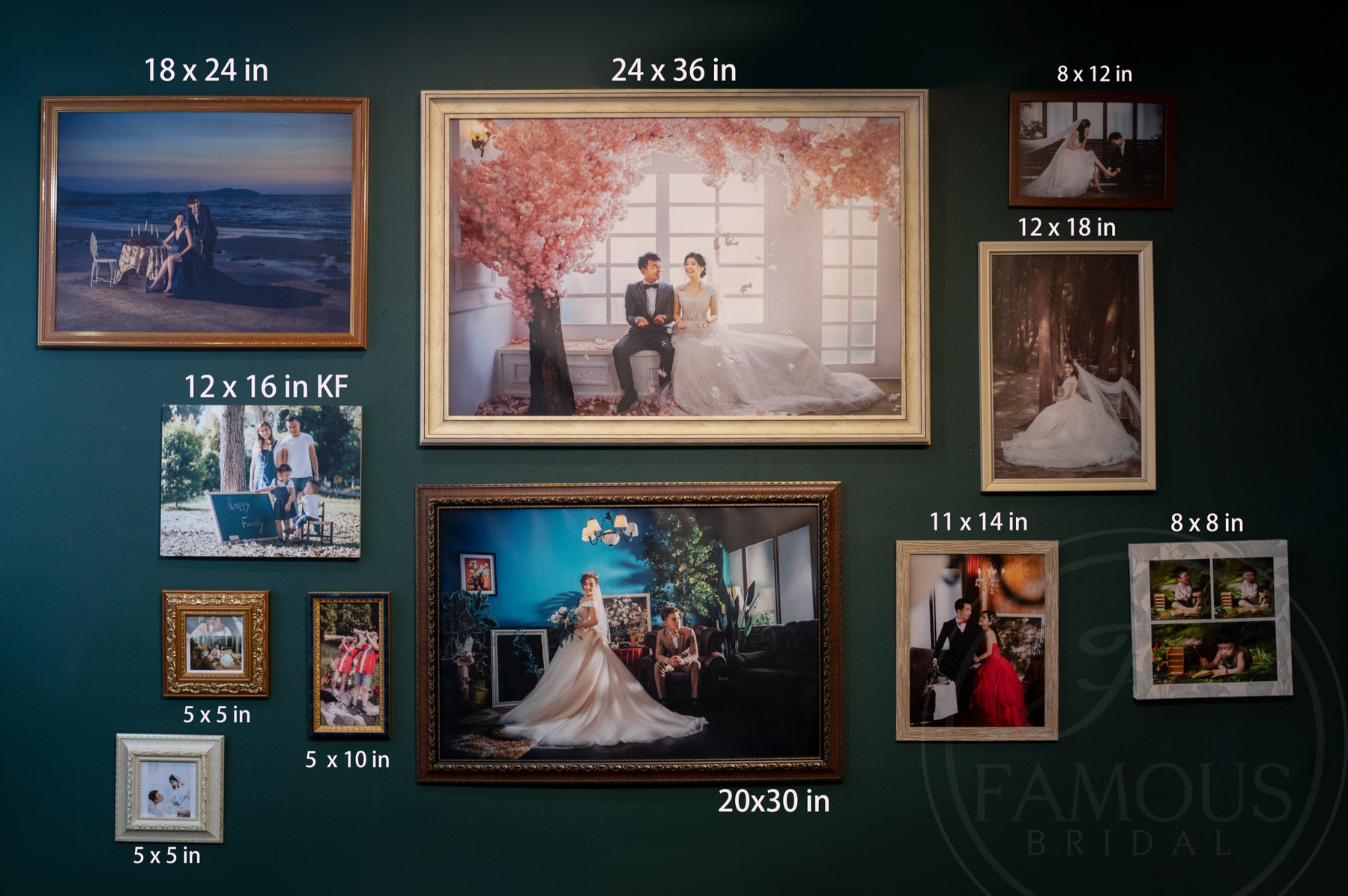 Large photo frame styles available from Famous Bridal Kuantan