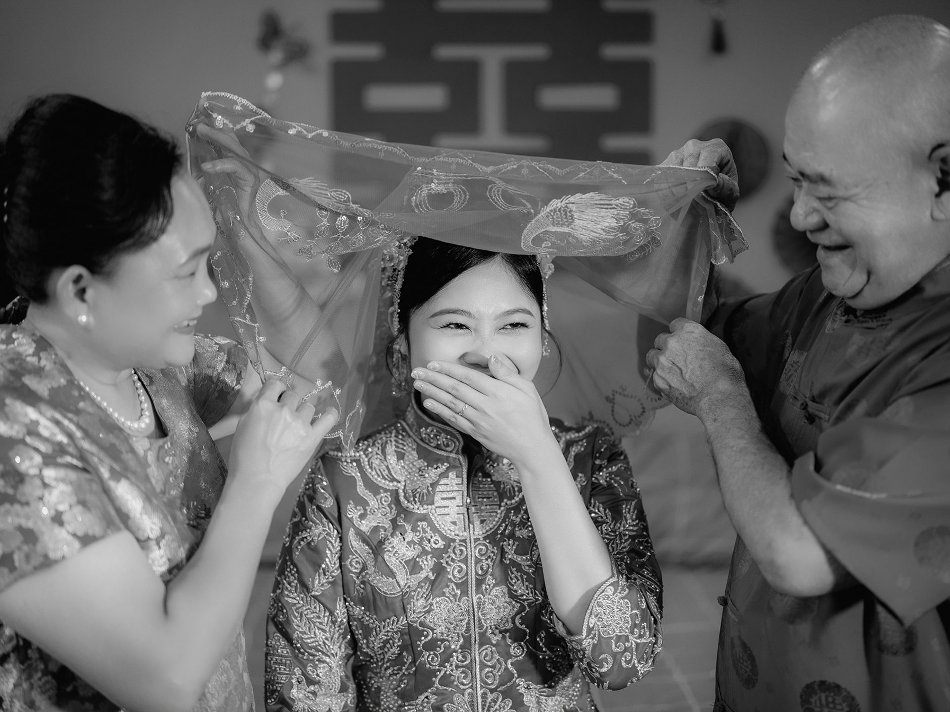 Actual day wedding family moment by Famous Bridal