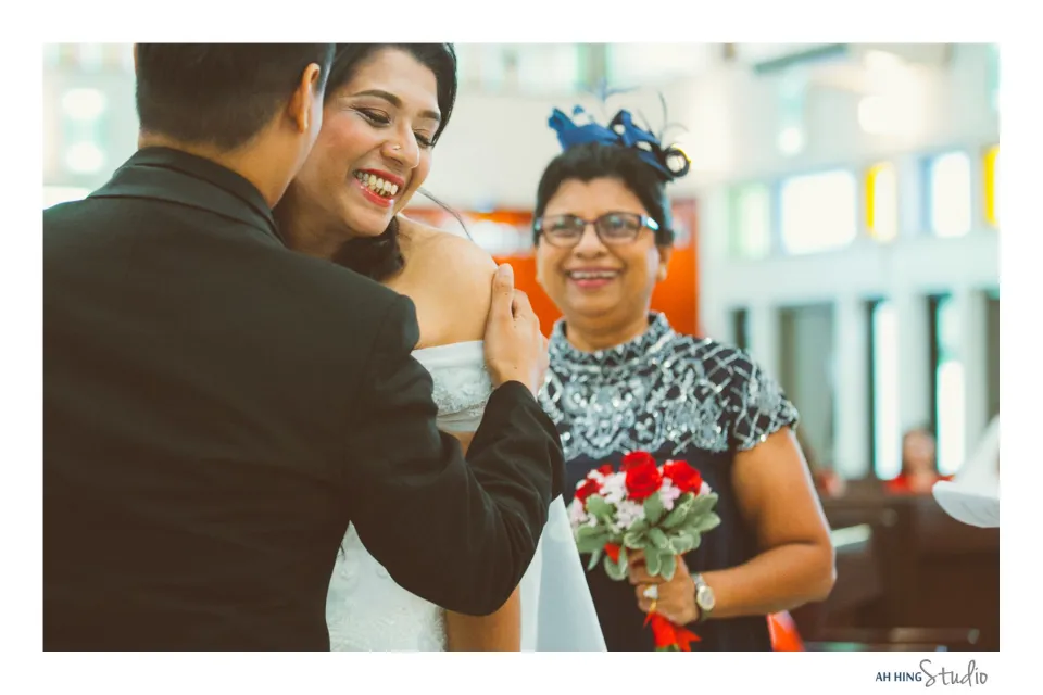 Adrian & Sandra opening wedding-day documentary moment, story opener frame 01, by Famous Bridal Kuantan
