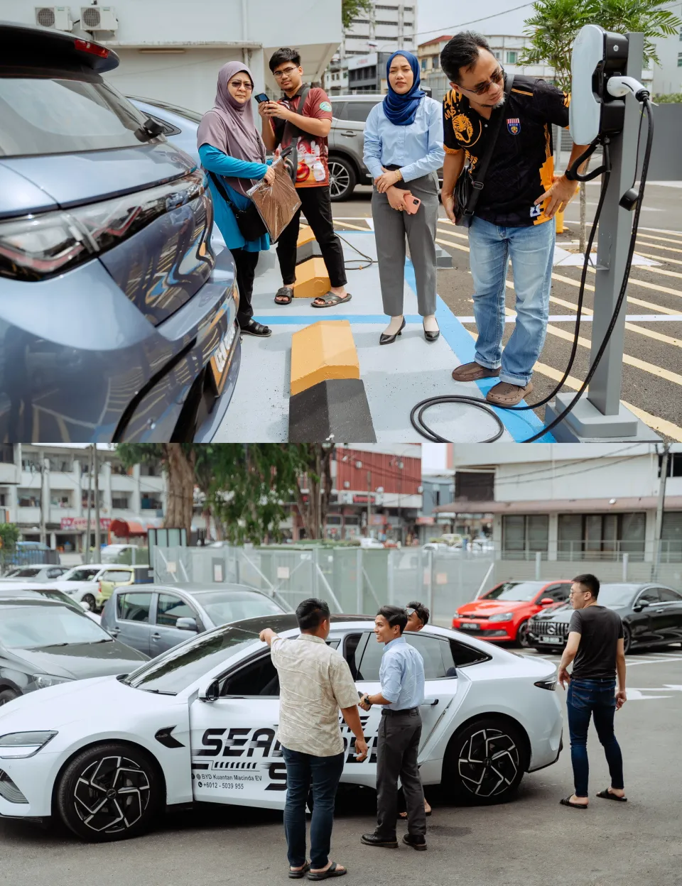 BYD Evolve Day at Macinda EV Kuantan guest interaction with vehicle photo, venue context frame 27, by Famous Bridal Kuantan