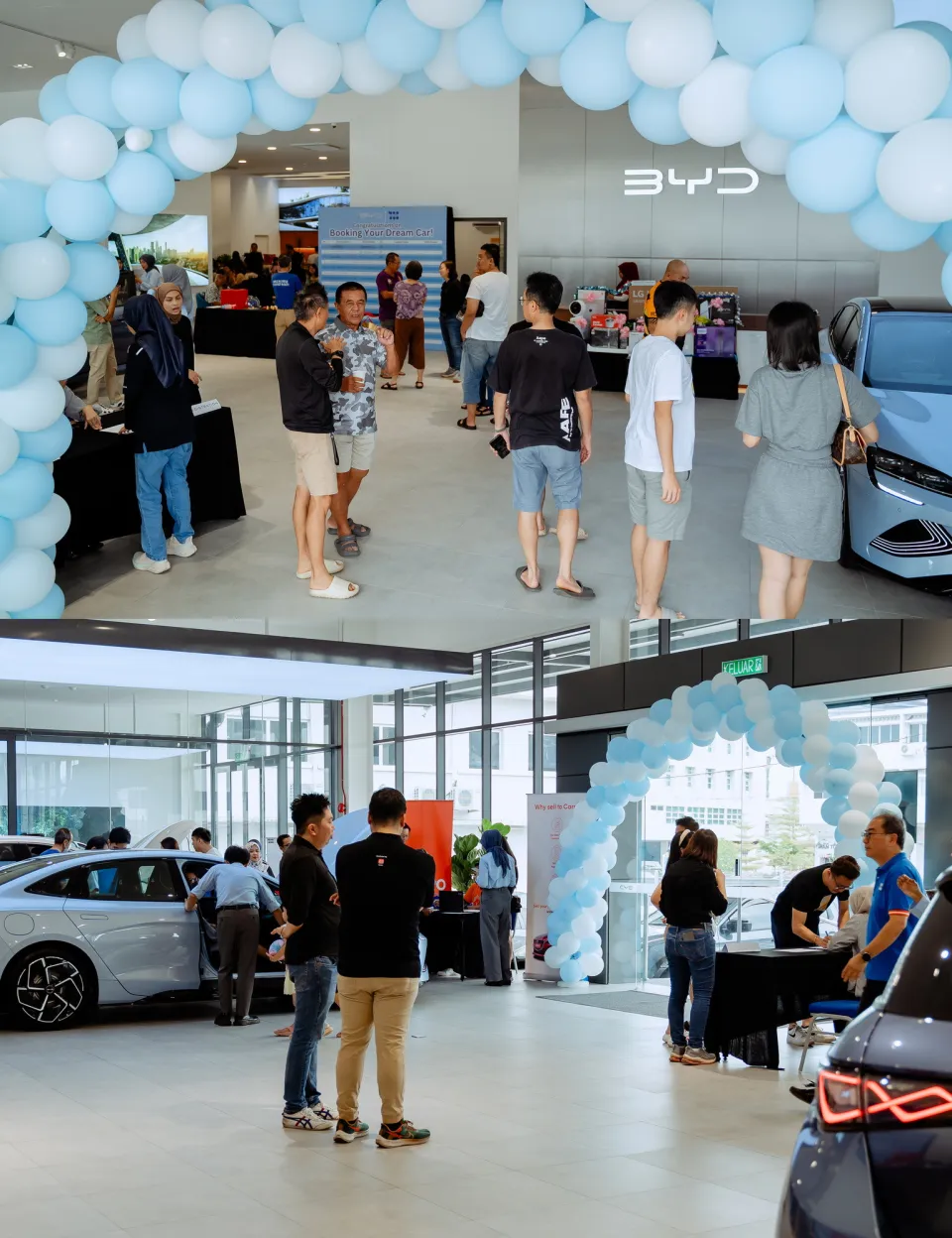 BYD Evolve Day at Macinda EV Kuantan showroom event atmosphere photo, people-focused moment frame 18, by Famous Bridal Kuantan