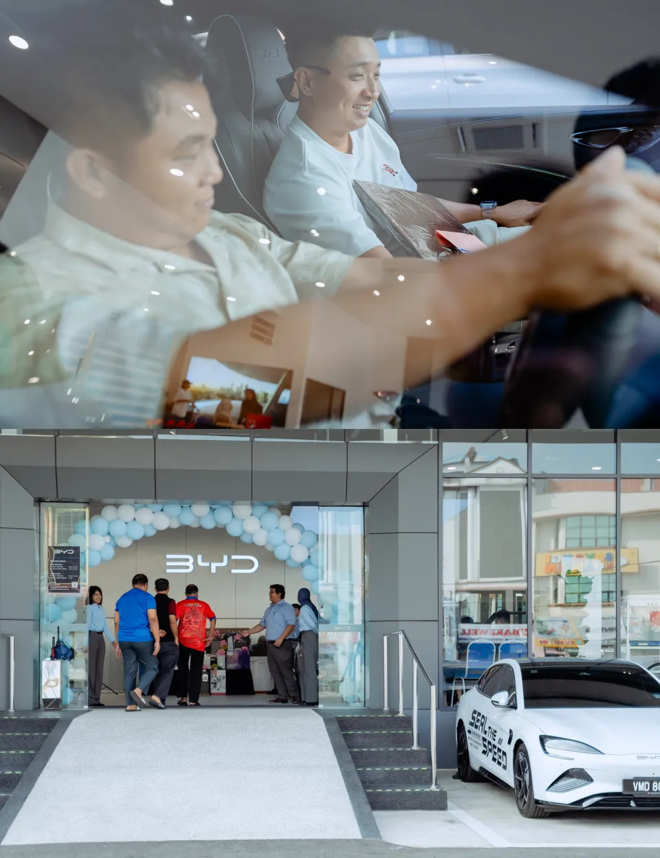 BYD Evolve Day at Macinda EV Kuantan showroom event atmosphere photo, team memory frame 30, by Famous Bridal Kuantan