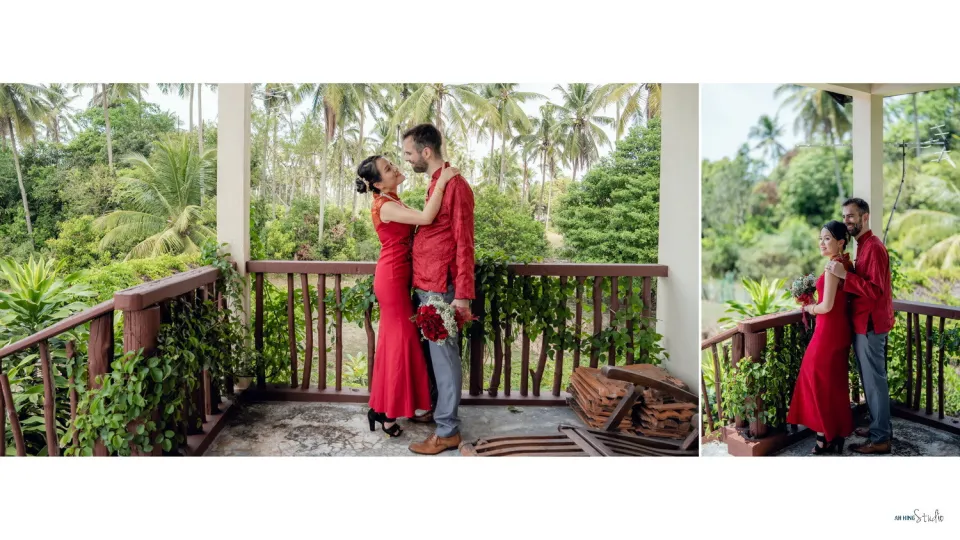 Dario & Adeline romantic wedding couple portrait, album detail frame 100, by Famous Bridal Kuantan