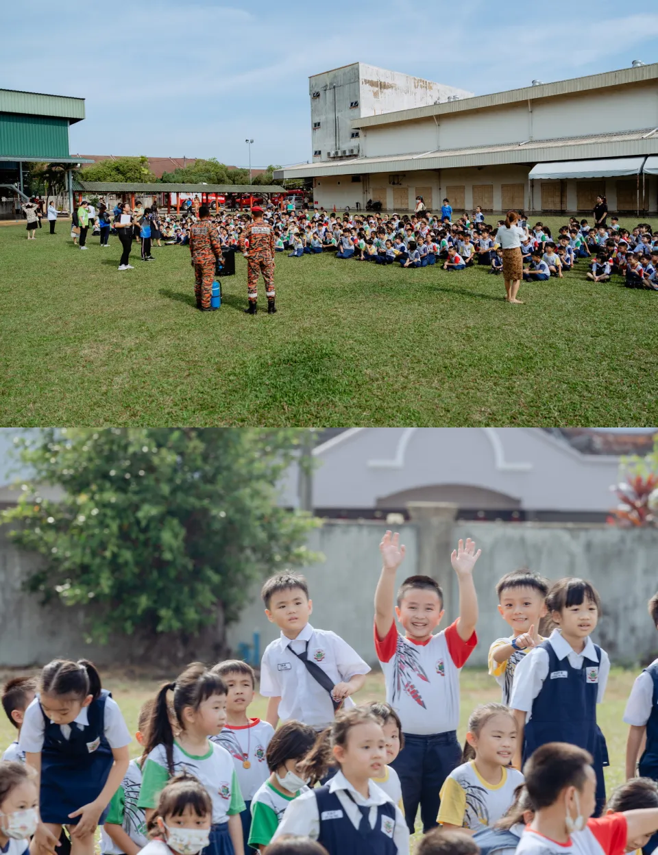培才华校紧急疏散火警演习 school evacuation movement photo, social-media-ready frame frame 05, by Famous Bridal Kuantan