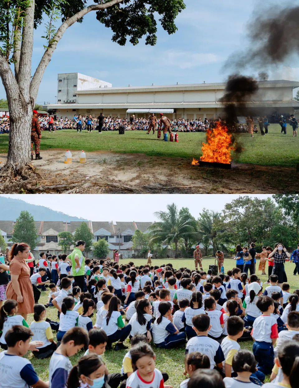 培才华校紧急疏散火警演习 school evacuation movement photo, program highlight frame 09, by Famous Bridal Kuantan