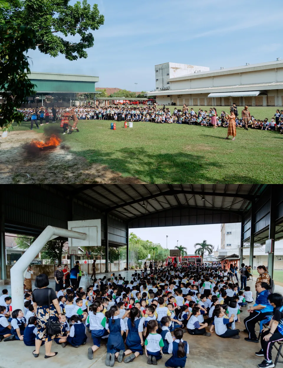 培才华校紧急疏散火警演习 school evacuation movement photo, social-media-ready frame frame 13, by Famous Bridal Kuantan