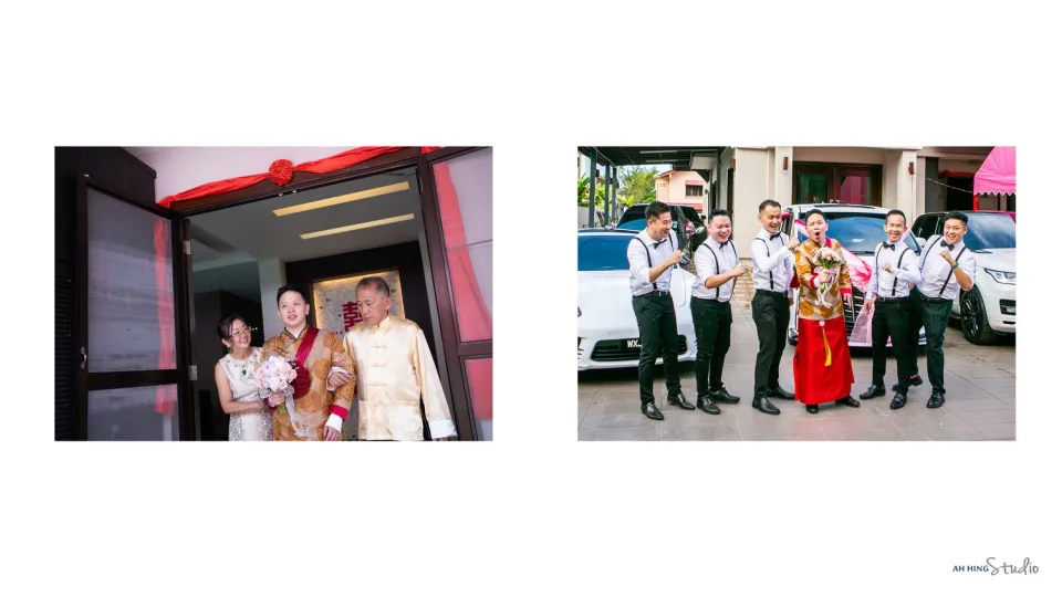 Sam & Jen wedding dinner celebration photo, guided portrait sequence frame 14, by Famous Bridal Kuantan