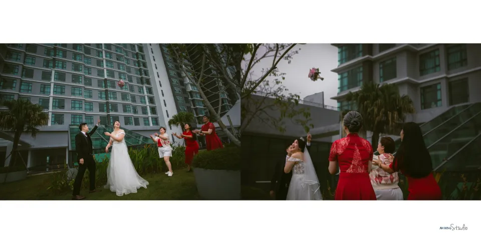 Yit Loong & Diana quiet couple portrait on wedding day, celebration rhythm frame 71, by Famous Bridal Kuantan