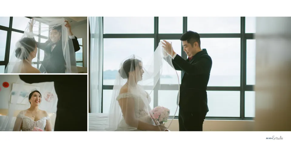 Yit Loong & Diana romantic wedding couple portrait, documentary transition frame 40, by Famous Bridal Kuantan