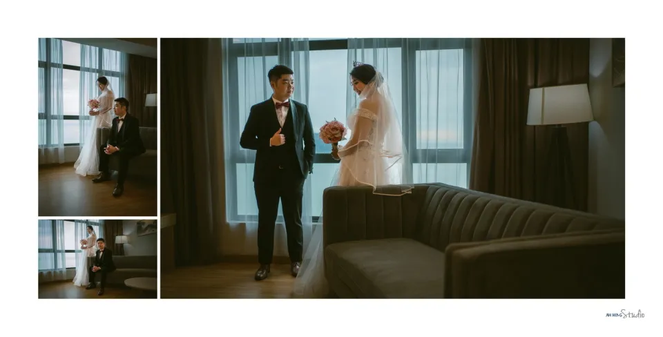 Yit Loong & Diana romantic wedding couple portrait, album detail frame 60, by Famous Bridal Kuantan