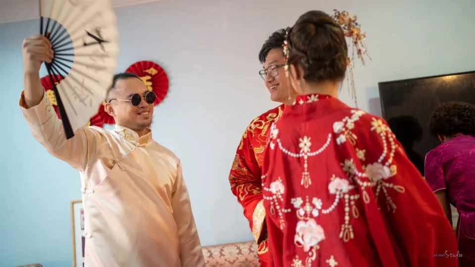 Zhen Hui & May Lee wedding dinner celebration photo, quiet in-between moment frame 74, by Famous Bridal Kuantan